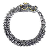 Pulsera De Hombre Con Cabeza De Dragón Retro De Estilo Chino Color Dragon Bracelet 24cm (fits Fits 21-22cm Wrist)