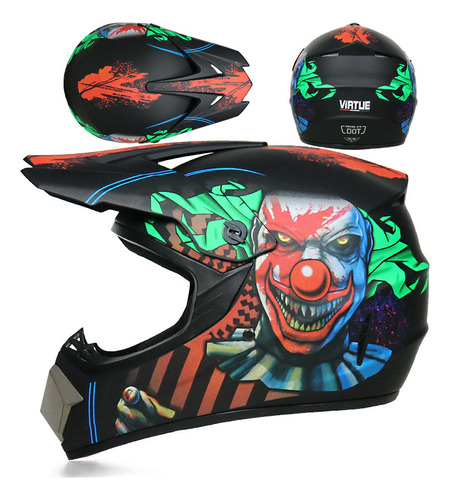 Casco Tipo Cross The Beast Dot Rojo Negro Tallas