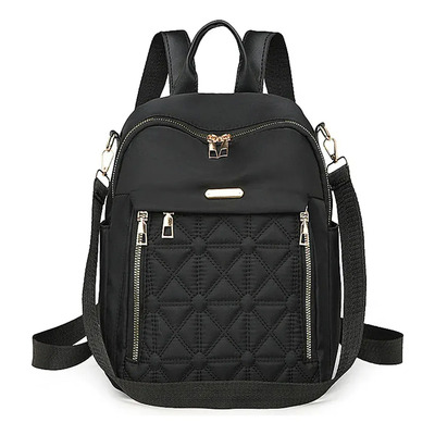 Mochila Mujer Paño De Oxford Impermeable Anti-robo Monedero Negro