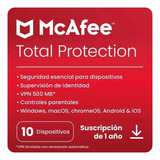 Antivirus Mcafee Total Protection 2024 - 10 Dispo - 1 Año