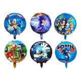 Pack 12 Globos Metalizado Sonic Para Inflar Con Aire O Helio