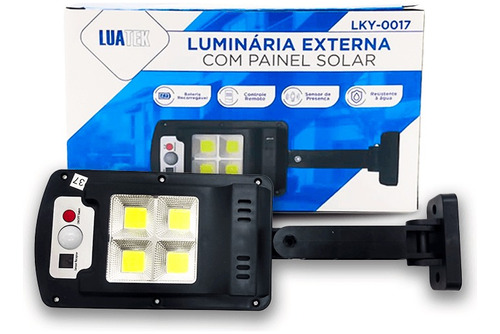 Luminária Externa Refletor Com Painel Solar 4 Leds 400w