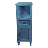 Velador Dormitorio Itahome Pizzo 1 Puerta 1 Cajon Azul