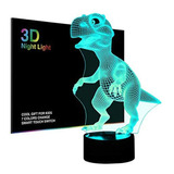 Lampara Luz Nocturna Led Dinosaurio 3d Un Solo Toque