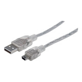 Cable Usb V2.0 Manhattan A Mini B 1.8m Plata 333412 /v /v