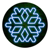 Placa Painel De Led Neon Floco Neve 60x55 Decoração Natal