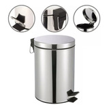 Lixeira Cozinha Banheiro Inox 12l Cesto De Lixo Metal