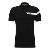 Polo Slim-fit Com Listras E Logo Boss