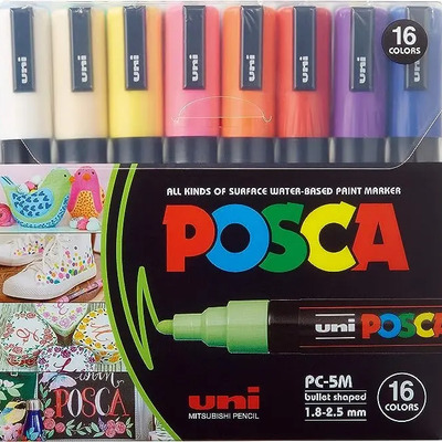 Bolígrafo Posca PC-5m Uniball de Punta Redonda 16 Colores Tamaño Mediano | Envío gratis