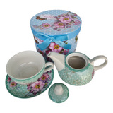 Tetera Taza+plato  De Ceramica Taza 300ml / Tetera 400 Ml .