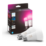 Philips A19 Hue White And Color Bluetooth 75 W Kit Pronta Ent Cor Da Luz Blanco Y Color Voltagem 110 V