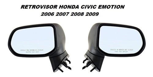 Retrovisor Honda Civic 2006 2007 2008 2009 Foto 3
