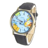 Reloj Pulsera Mapamundi Avion Varios Colores Oferta X 10 Uni