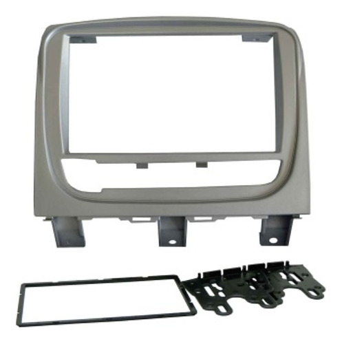 Moldura Painel Dvd 2 Din Fiat Palio Siena Strada 13/19 Prata