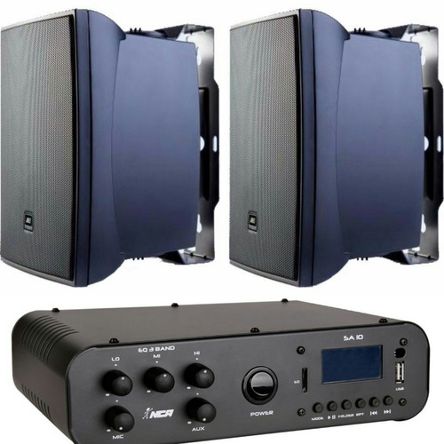 Kit 02 Caixa Jbl C321b + Amplificador Sa 10 Bluetooth / Usb