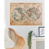 Poster Mapa Mundial Mapamundi Vintage  60x90