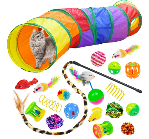 Malier Cat Toys Juego De Juguetes Para Gatitos, Tuneles P...