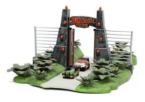 Nano Scene Jurassic Park Jada Diorama 1:18 2 Vehiculos