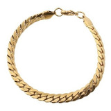 Pulsera Elegante 7mm Acero Enchape Oro Unisex 20cm Largo