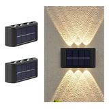 Aplique Luz Lampara Pared Bidireccional Panel Solar 6led 