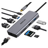 Adaptador Dual Usb C Hdmi, Estación De Acoplamiento Para Com