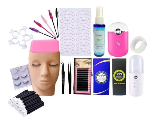 Kit Para Extensiones De Pestaña+ventilador+cabeza De Practic