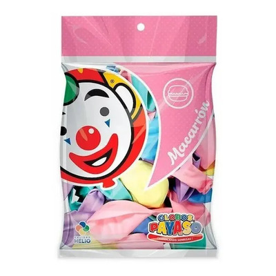 Globos Payaso Color Pastel Línea Macarrón 12 Con 50piezas Surtido Pastel