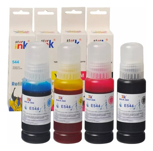 Pack/combo X4 Colores Tinta T544 T544 544 L3110 L3150 L5190