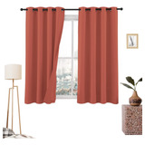 Cortinas Blackout 275cm Ancho X 160cm Alto - En 2 Páneles Color Shedrón