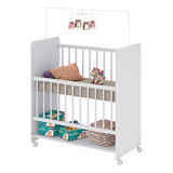 Mini Berço Moisés Bedside Grade Móvel + Colchão - Branco