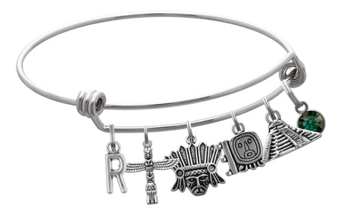 Pulsera Maya México Dije Letra Pirámide Tótem Máscara Regalo