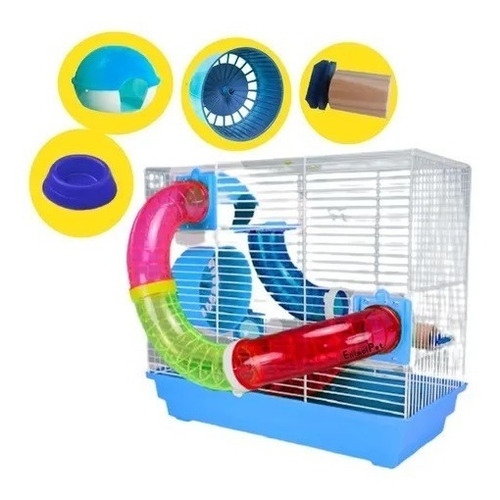 Gaiola Hamster 3 Andares Montada Completa C Bebedouro Brinde