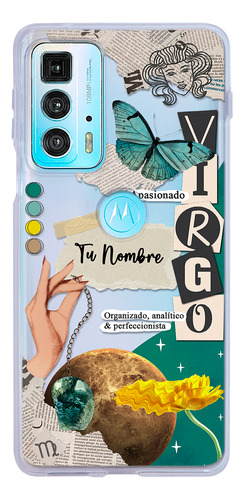 Funda Para Motorola Mujer Signo Zodiaco Virgo Con Tu Nombre