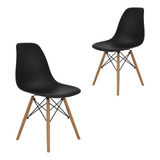 Kit Com 2 Cadeiras Eames Eiffel Sala De Jantar Pés Madeira