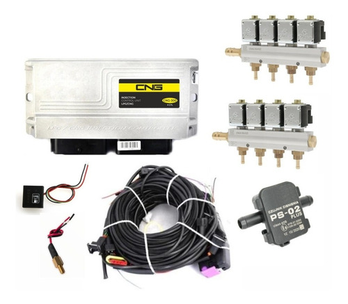 Kit Electrónica Gas Lp Glp Gnv Cng300 5/6/8 Cil + Rieles