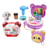 Mochila Infantil Pet Shop Com Cachorrinho Bolsa Makeups Kit