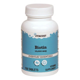 Biotina 10.000mcg - 100 Tabletes Vitacost Importado