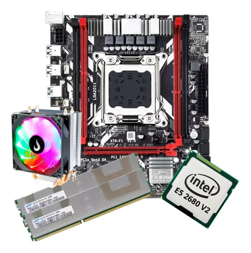 Kit Gamer Placa Mãe X79 Red + Xeon E5 2680 V2 + 8gb + Coole