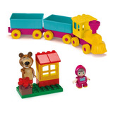 Brinquedo Bloco De Montar Trenzinho Masha E Urso - 0220