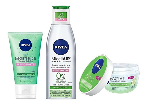 Nivea Gel_efeito Mate_sabonete +água Micelar +hidrat. Pepino