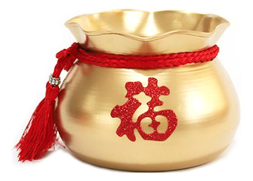 Jarrón Dorado (4 #mold) Treasure Bowl Fu Bucket Macetero De