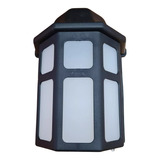 Farol Plastico Linea Inglesa 5 Caras Negro Plastico E27