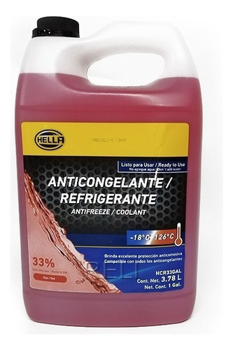 Garrafa Anticongelante Rojo Hella 3.78 L Ideal Para Vw