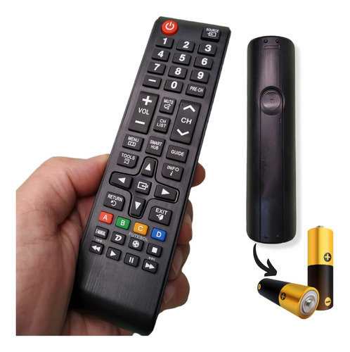 Controle Tv Samsumg Smart Com Tecla Hub Premium + Pilhas