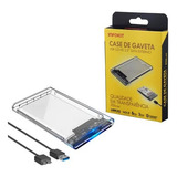 Kit 2 Case Para Hd Ssd Externo Transp Note Sata 2.5 Usb 3.0