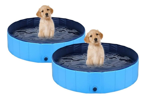 X2 Piscina Circular Plegable Baño De Perros Piscina Redonda