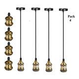 Pack De 4 Soquetes Vintage Colgante  Color Bronce