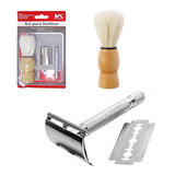 Kit Barbear Barbeiro Estilo Antigo Lamina Pincel Aparelho