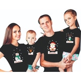 Camisetas Navidad Santa, Pinguino, Reno, Muñeco Familia X2ud