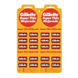 Gillette Roja Super Thin Mejorada Hojas Afeitar X 50